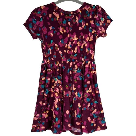 NEW Dot Dot Smile Purple Abstract Floral Pattern Cap Sleeve Dress 12-24M - Picture 6 of 6